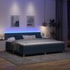 vidaXL LED Box Spring Bed med madras med LED Bl&aring; 200 x 200 cm Stof