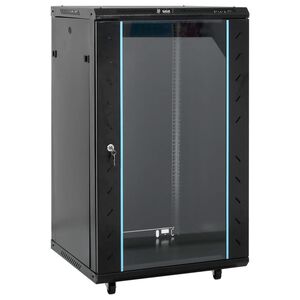 vidaXL netv&aelig;rksskab med drejelige f&oslash;dder 18U 19" IP20 60x60x100 cm