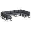 vidaXL Havesofa S&aelig;t 9 stk. Sort Aluminium