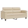 vidaXL 2-personers sofa 140 cm mikrofiberstof cremefarvet