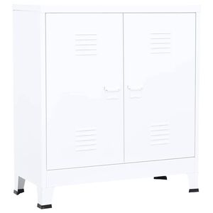 vidaXL industrielt opbevaringsskab 90x40x100 cm st&aring;l hvid