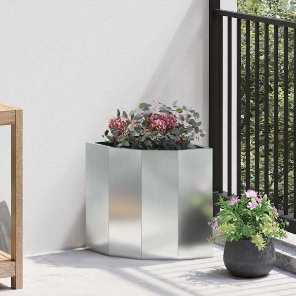 vidaXL Hj&oslash;rne Plantekasse S&oslash;lv 30 x 30 x 35 cm Galvaniseret st&aring;l