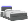 vidaXL ottoman seng med madras & LEDs 120x200 cm stof m&oslash;rkegr&aring;