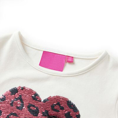 Langærmet T-shirt til børn str. 92 ecrufarvet