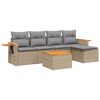 vidaXL sofas&aelig;t til haven 6 dele med hynder polyrattan beige