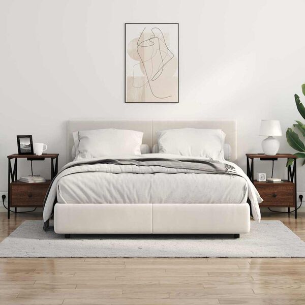 vidaXL Natskab med skuffe Brun eg 41,5 x 40,5 x 55 cm Konstrueret tr&aelig;