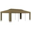 vidaXL pavillon med dobbelttag 3x6 m 180 g/m&sup2; gr&aring;brun