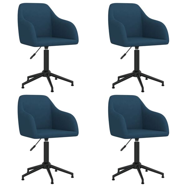 vidaXL drejelige spisebordsstole 4 stk. fl&oslash;jl bl&aring;