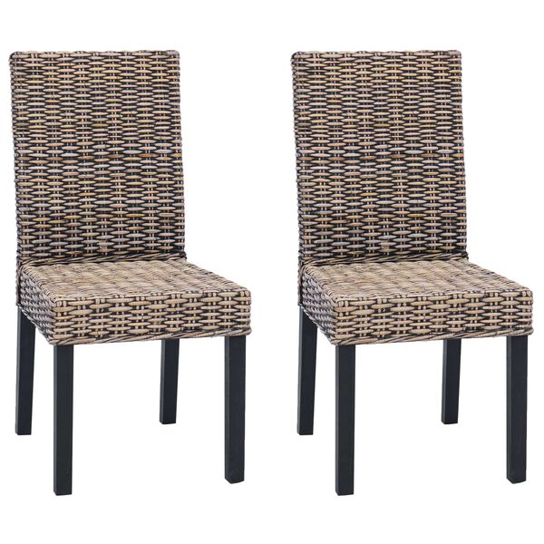 vidaXL Spisestuestol 2 pcs Sorte vask 45 x 54 x 93 cm Massiv Mahogni