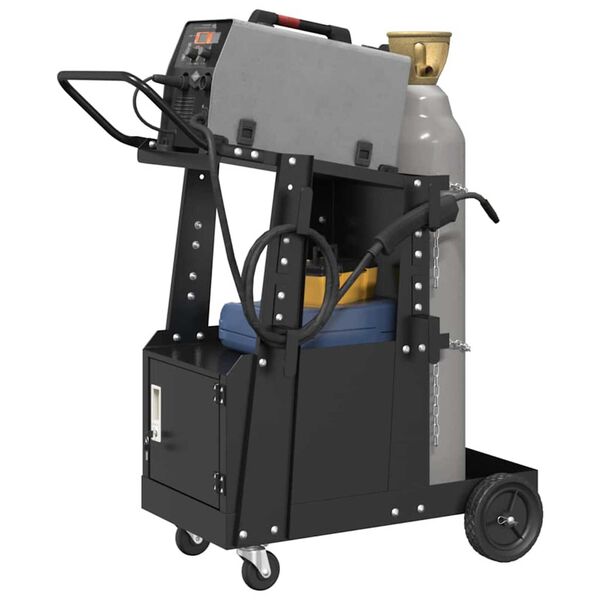 vidaXL Svejsevogn Sort 90 x 46 x 96 cm Stål