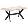 vidaXL spisebord 160 x 80 x 75 cm massivt mangotr&aelig; hvid