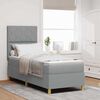 vidaXL Box spring seng med madras Lysegr&aring; 80 x 200 cm Stof