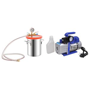 vidaXL vakuumkammer med enkelttrins pumpe 5,5 l