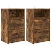 vidaXL Sengeborde 2 pcs R&oslash;get eg 40 x 30 x 467 cm Konstrueret tr&aelig;