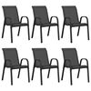 vidaXL stabelbare havestole 6 stk. textilene sort