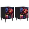 vidaXL Natskab KIEL 2 stk. Sort eg 36 x 33 x 51 cm Konstrueret tr&aelig;