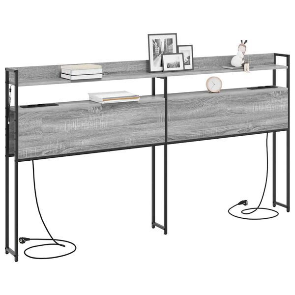 vidaXL Opbevaringshovedgavl Gr&aring; sonoma-eg 200 cm Konstrueret tr&aelig;