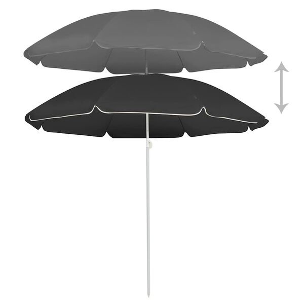 vidaXL parasol 180 cm st&aring;lstang antracitgr&aring;
