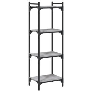 vidaXL bogreol 4 hylder 40x30x120 cm konstrueret tr&aelig; gr&aring; sonoma-eg