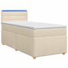 vidaXL Boxmadras med topmadras Cremefarvet 80 x 200 cm Stof
