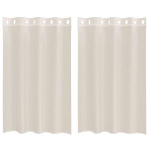 vidaXL voile-gardiner med &oslash;skner 2 stk. 140x175 cm cremefarvet