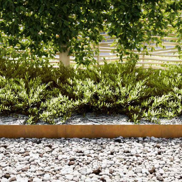 vidaXL Pl&aelig;nekant 30 pcs Brun 100 x 0.05 x 20 cm Cortenst&aring;l