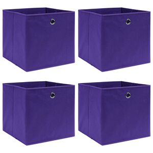vidaXL opbevaringskasser 4 stk. 32x32x32 stof lilla