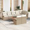 vidaXL Havesofa S&aelig;t med opbevaring 9 pcs Beige og creme polyrattan