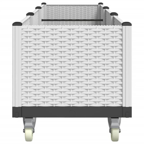 vidaXL plantekasse med hjul 240x50x54 cm PP hvid