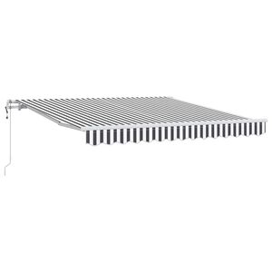 vidaXL markise 300x250 cm automatisk betjening antracitgr&aring; og hvid