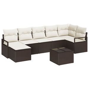 vidaXL Sofa S&aelig;t 8 pcs Brun polyrattan