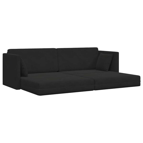 vidaXL Gulvsovesofa 200cm Sort Fl&oslash;jl