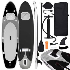 vidaXL oppusteligt paddleboards&aelig;t 300x76x10 cm sort