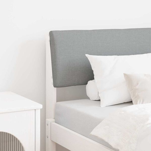 vidaXL Polstret sengegavl Lysegr&aring; 75 cm Massiv fyrretr&aelig;