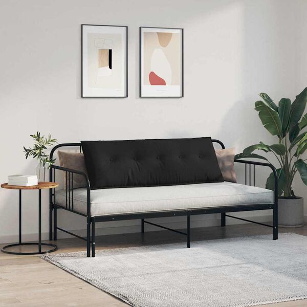 vidaXL Rygpude Sort 140 x 50 cm Mikrofiberstof