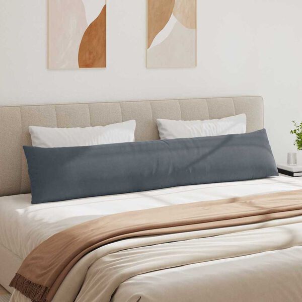 vidaXL Sofapuder 2 pcs M&oslash;rkegr&aring; 200 x 40 cm Velourstof