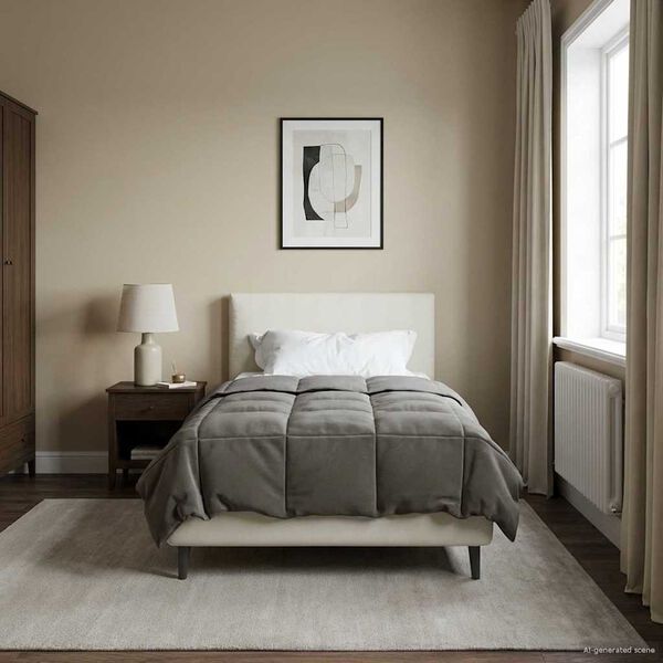 vidaXL Sommer dyne Quilting Lysegr&aring; 140 x 220 cm Mikrofiber