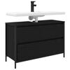 vidaXL h&aring;ndvaskskab med skuffer 90x34,5x60 cm sort egetr&aelig;sfarve