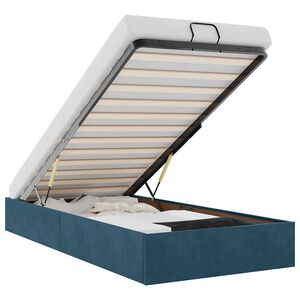 vidaXL osmannisk sengeramme uden madras 90x190 cm fl&oslash;jl m&oslash;rkebl&aring;