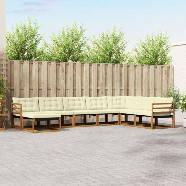 vidaXL Udend&oslash;rs sofagruppe 24 pcs Naturlig og Fl&oslash;de Massivt Akacietr&aelig;