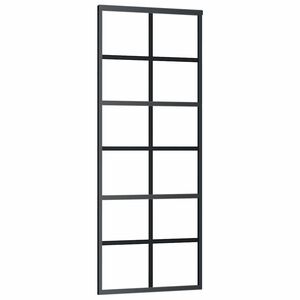 vidaXL skyded&oslash;r 76x205 cm sikkerhedsglas og aluminium sort
