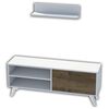 Homemania tv-bord Party 120x29,7x48,6 cm hvid og valn&oslash;dfarvet