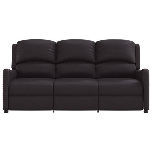 vidaXL 3-personers massagestol skinnende kunstl&aelig;der sort