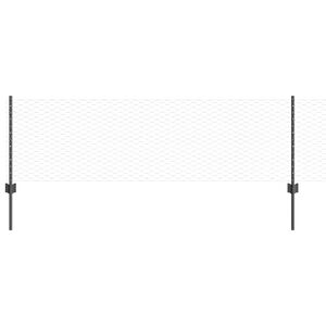 vidaXL Sekskantet hegn med stolpe 50 x 0,6 m PVC-belagt st&aring;l Gr&aring; Mesh