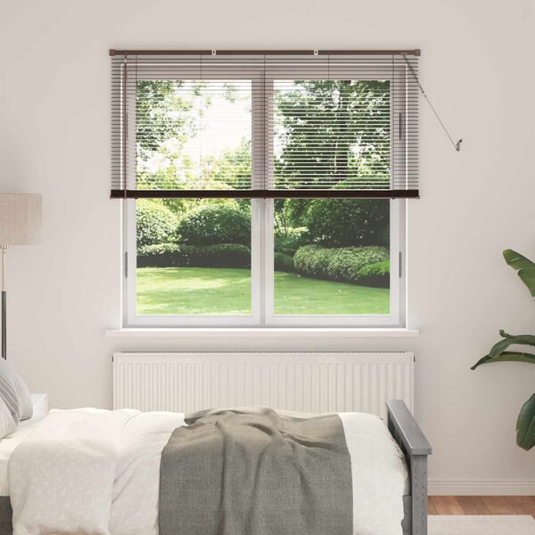 vidaXL Persienner M&oslash;rk Brun med M&oslash;nster 150 x 140 cm PVC
