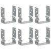 vidaXL jordankre 6 stk. 12x6x15 cm galvaniseret st&aring;l s&oslash;lvfarvet