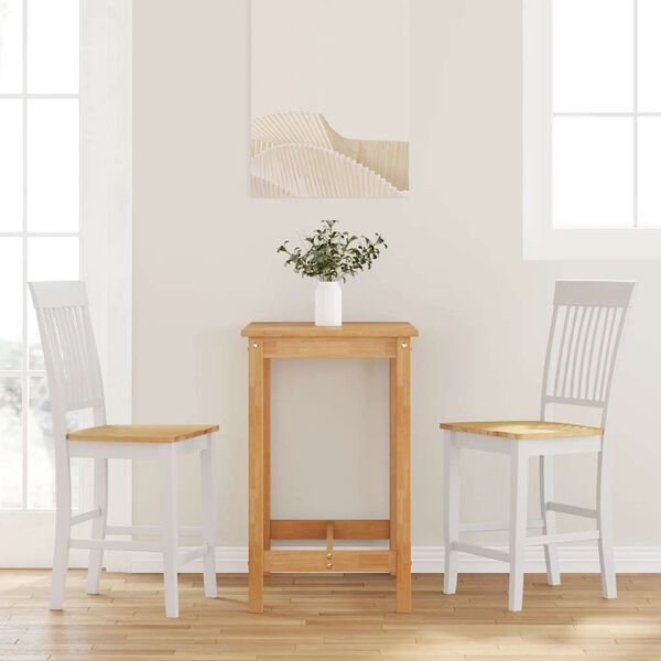 vidaXL barstole 2 stk. massivt gummitræ hvid