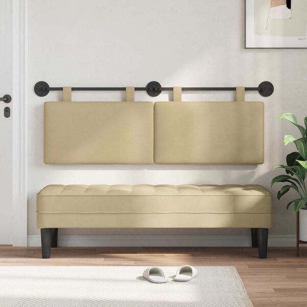 vidaXL H&aelig;ngende Hovedgavl Lys Gr&oslash;n Gr&aring; 150 x 55 x 5 cm Velourstof