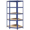 vidaXL opbevaringsreol 5 hylder st&aring;l og konstrueret tr&aelig; bl&aring;