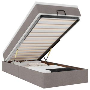 vidaXL osmannisk sengeramme med madras 90x200 cm stof gr&aring;brun